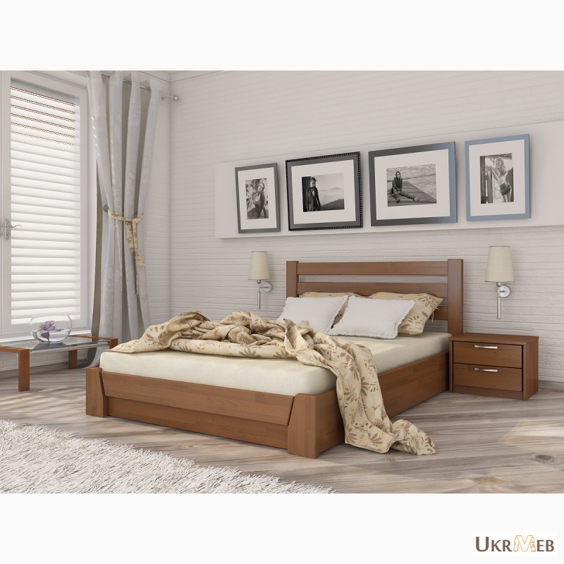 Фото 7. Деревянная кровать Селена с подъемным механизмом