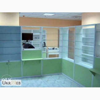 Мебель для аптек, стеллажи, прилавки, витрины, качественно, недорого