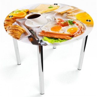 Стеклянный обеденный стол Круглый