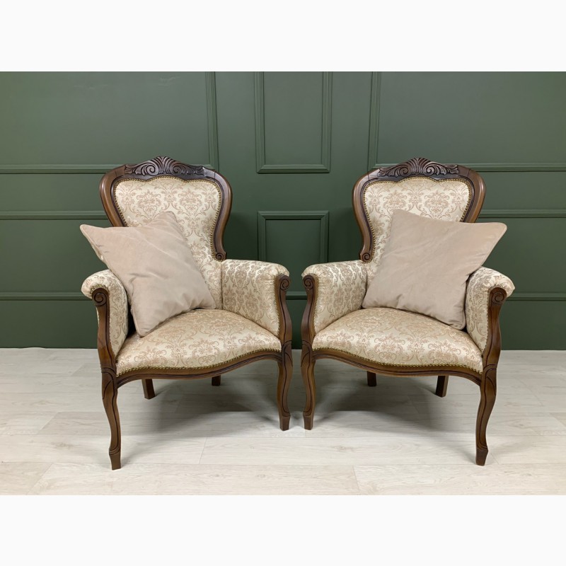 Фото 3. Мягкие кресла с подлокотниками в стиле барокко, новые, италия, 2шт