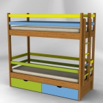 Детские кровати разной конфигурации из массива ольхи (ясеня)