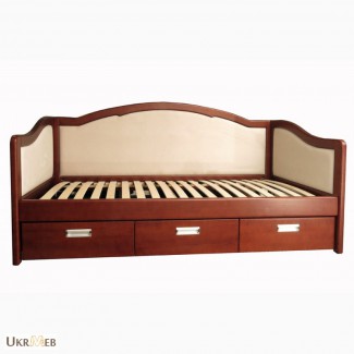 Деревянный диван-кровать Лорд с ящиками из массива ясеня