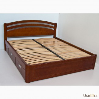 Надежная двуспальная кровать Наталья из массива ясеня