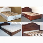 Двуспальная деревянная кровать с ящиками Вика из массива ясеня